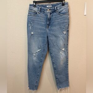 Good American high rise distressed jeans sz 2